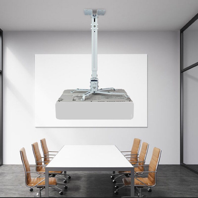 White Universal Projector Stand Telescopic Adjustable Ceiling Wall Mount