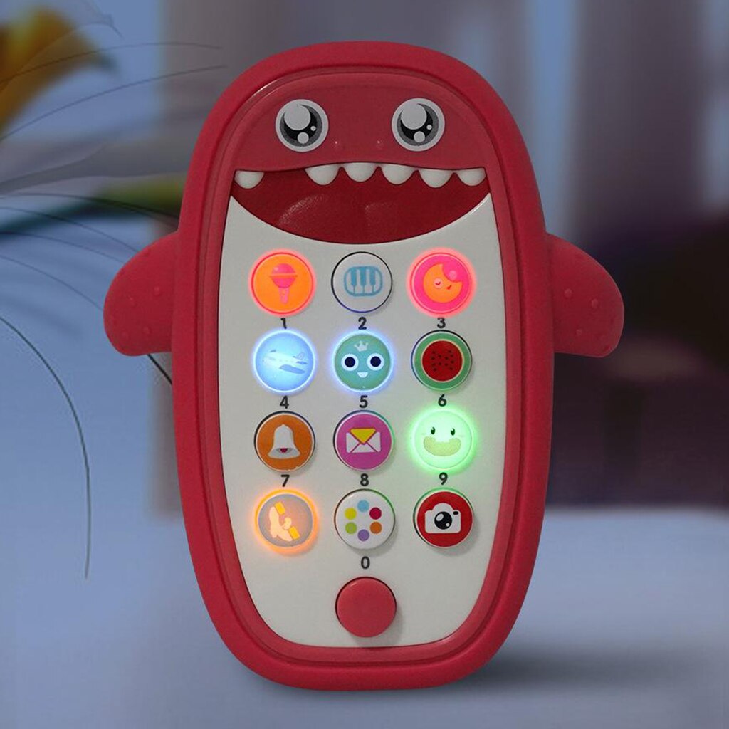 Infants Shark Music Mobile Phone Toys for Children Lights Music Play and Learn Electric Toys: Pink