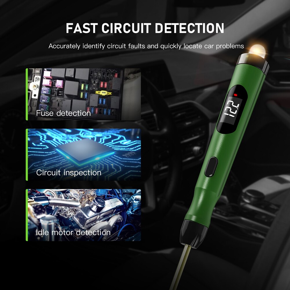 Car Diagnostic Tools Probe Pencil Detector Home Auto Repairs Ahop Circuit Test Pen with Bulbs Positive Negative Identification