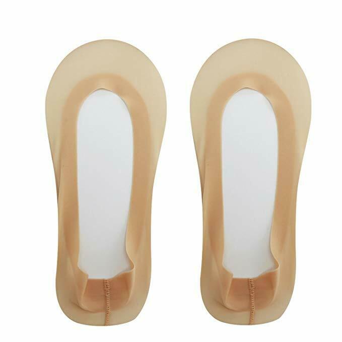 1 Pairs 3D Padded Women's Invisible No Show Nylon Socks Sponge Cushion Liner Sock Slippers