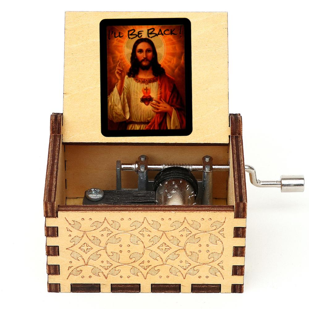 Vintage Engraved Music Box Wooden Musical Box 3D Printed Amazing Grace Theme Music Box Christmas Birthday: P-YS-67