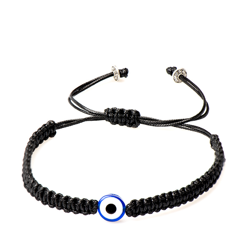 Pulsera de hilo rojo de la suerte para pareja, amuleto de buena suerte para cuerda de éxito, pulsera trenzada de ojos malvados, de joyería hecho a mano, 2-12 Uds.: Negro / Marrón rojizo