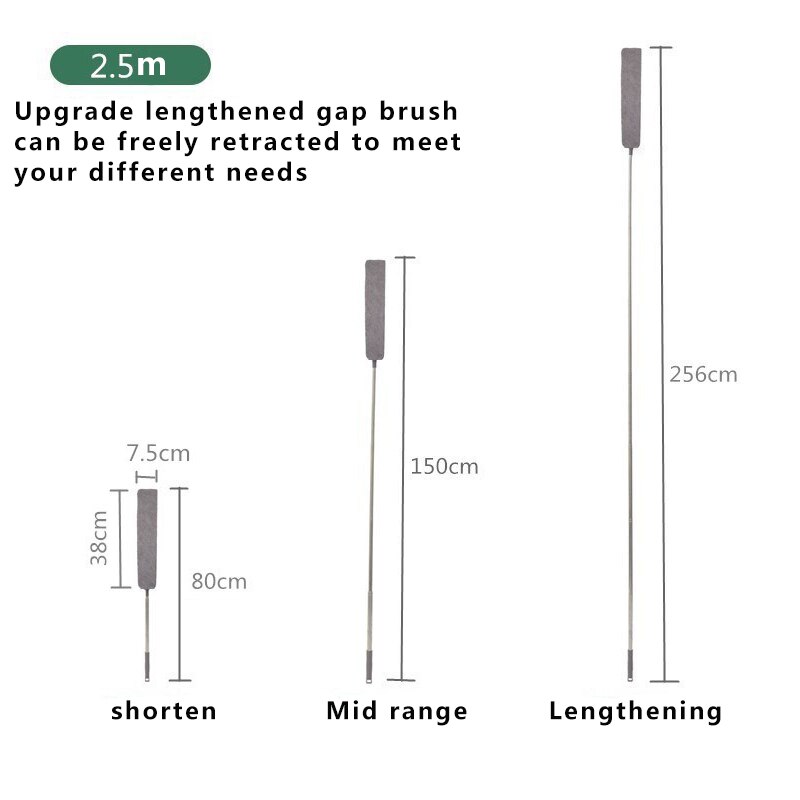 Microfiber Telescoping Duster 98.5" Extendable Stainless Steel Pole Detachable Bendable Head Washable For Car Home Office