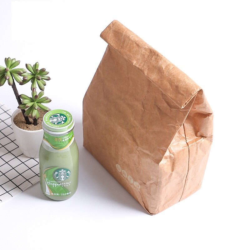 Draagbare DuPont papier koeltas milieuvriendelijk lunchbox binnen aluminium film houden vers voedsel zak