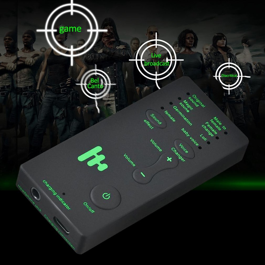 Mini Wireless 7 Multi Voice Changer Microphone Disguiser Multifunctional Onomatophone To Male/Female/Girl/Robot For PC Phone