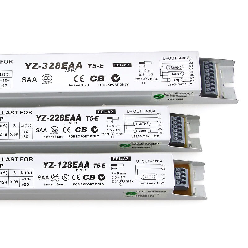 3 aaa yz -128 eaa yz -228 eaa yz -328 eaa ensretter  t5-e 220-240v 2*28w 3*28w t5 elektroniske forkoblinger til  t5 ho lysstofrør