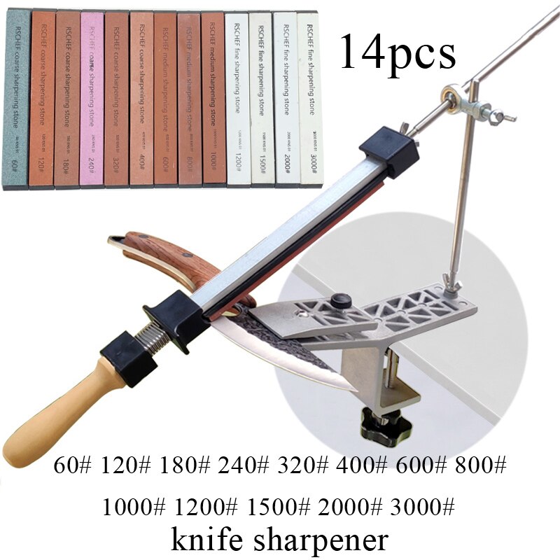 Fixed angle knife sharpener Aluminum alloy whetstone sharpening stone kitchen system sharpener tool grind any tool: set 7