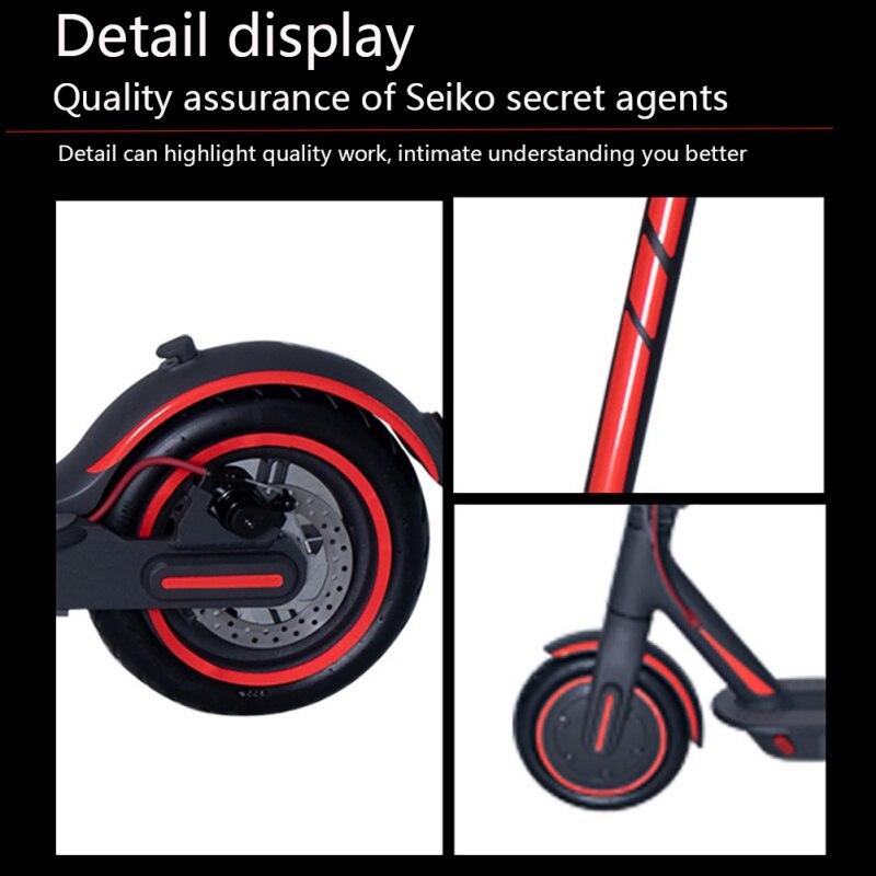 Scooter Reflective Sticker Front Rear Wheel Tyre Cover Protective Electric Scooter Parts Safety Warning Strip For Xiaomi M365