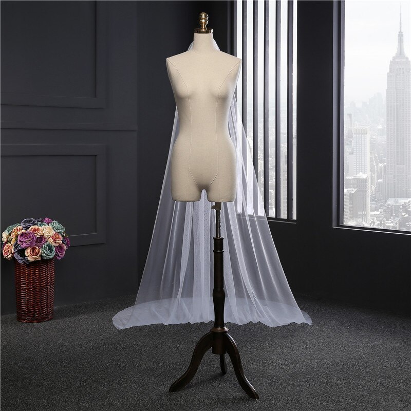 wedding veil one layer 5 meter bride veil 3 meter 2meter long veu de novia Brief veil for bride with comb church veils