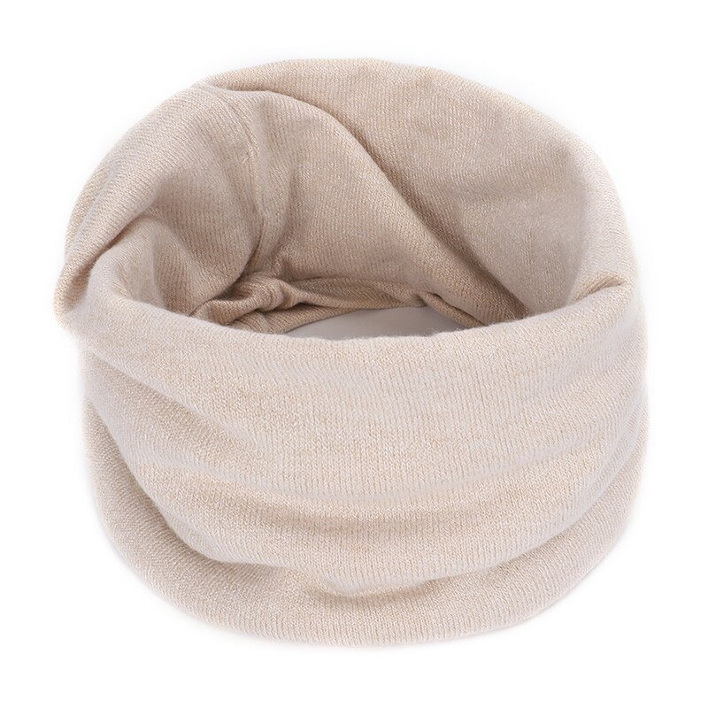 Foulard rond en laine tricoté massif, laine pour hommes et femmes, tendance hiver: Beige