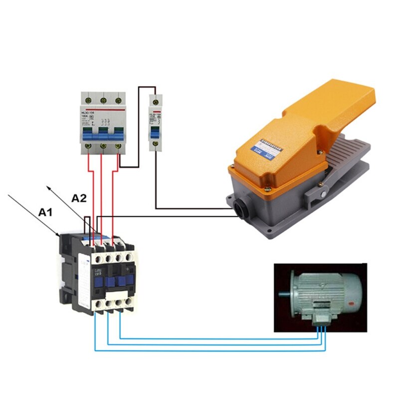 380V 15A Heavy Duty Foot Switch SPDT NO NC Electric Pedal Momentary Foot Pedal Switch with Foot Guard Aluminum Case LT-4