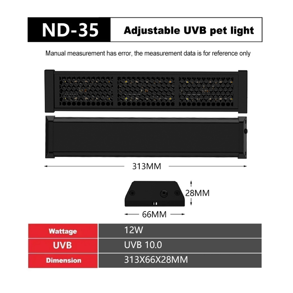 UVA + UVB Reptile spectre complet UVB LED lumières tortues lézards bain de soleil lampe thermique 4 W/8 W Reptiles luminaire Vivarium éclairage: SCARLET