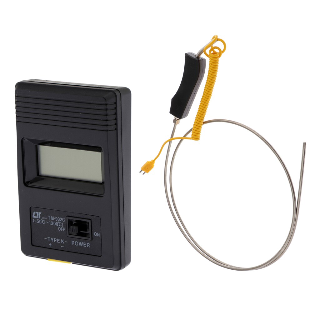 Digital Thermometer Pocket + K-Type Thermocouple Temperature Probe, Stainless Steel Probe In Temperature Range 0-1300