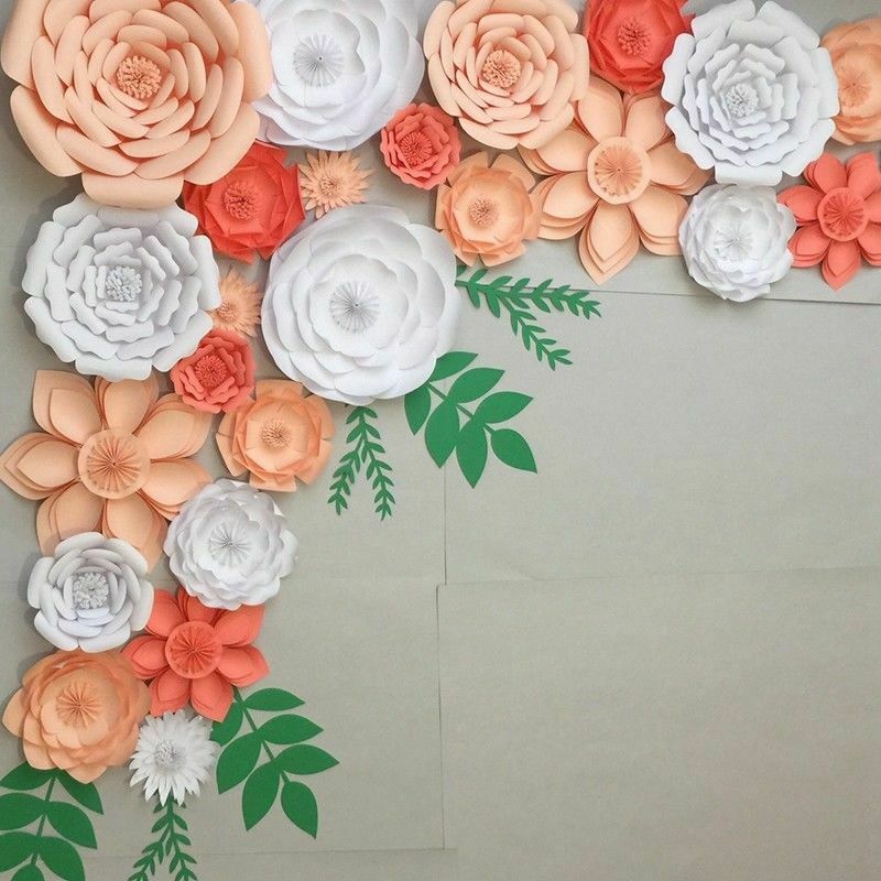 AA 30cm Paper Flower Backdrop Wall 30 cm Giant Rose Flowers DIY Wedding Party Decor