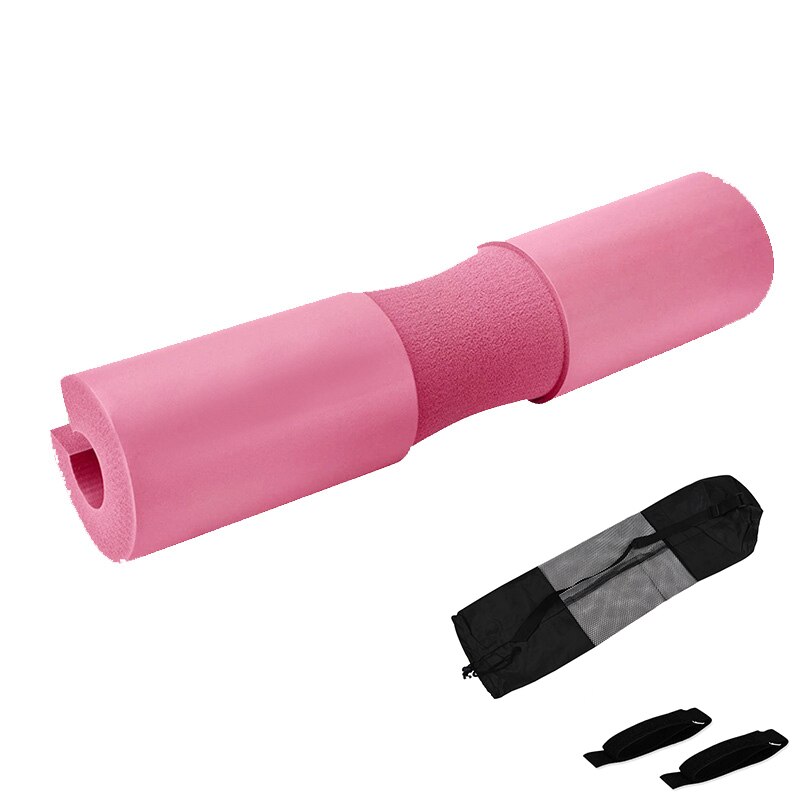 Barbell Pad Weightlifting Squat Pad Protector for Neck Shoulder Fitness Foam Barbell Bar Cover Support Pad Fitness Gym Equipment: pink with bag