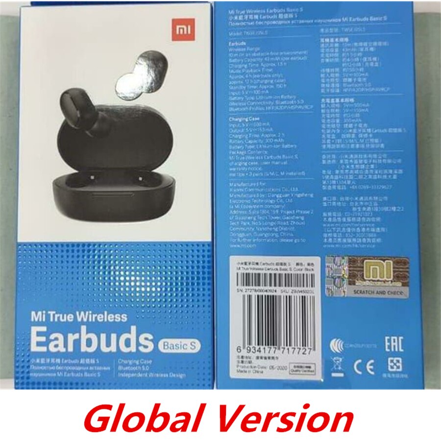 Original Xiaomi Redmi Airdots S TWS Bluetooth 5,0 Drahtlose Kopfhörer Stereo bass Ohrhörer Sport Headset Für IOS Android Telefon: Global version A