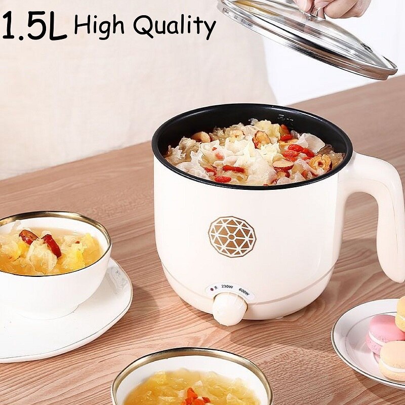 200V Multifunctional Household Electric Cooker Mini Low Power Electric Pot Student Dormitory Noodle Pot 1.5L: 1.5L Single pot / CN
