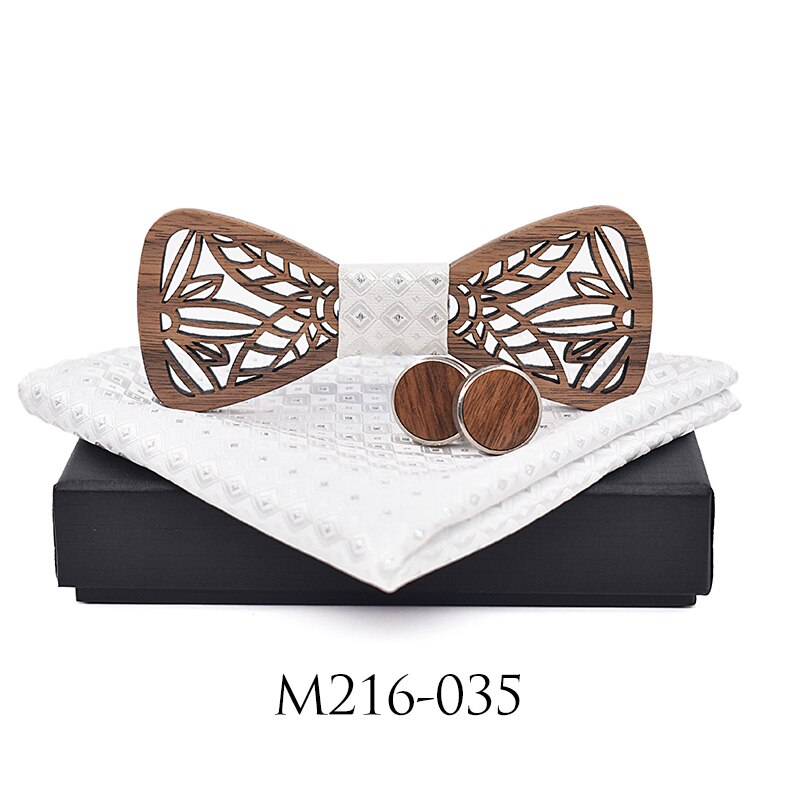 ZDJMEITRXDOOW holz fliege einstellen und Taschentuch Bowtie Krawatte Cravate Homme Noeud Papillon Mann Corbatas hombre Pajarita: einstellen-035