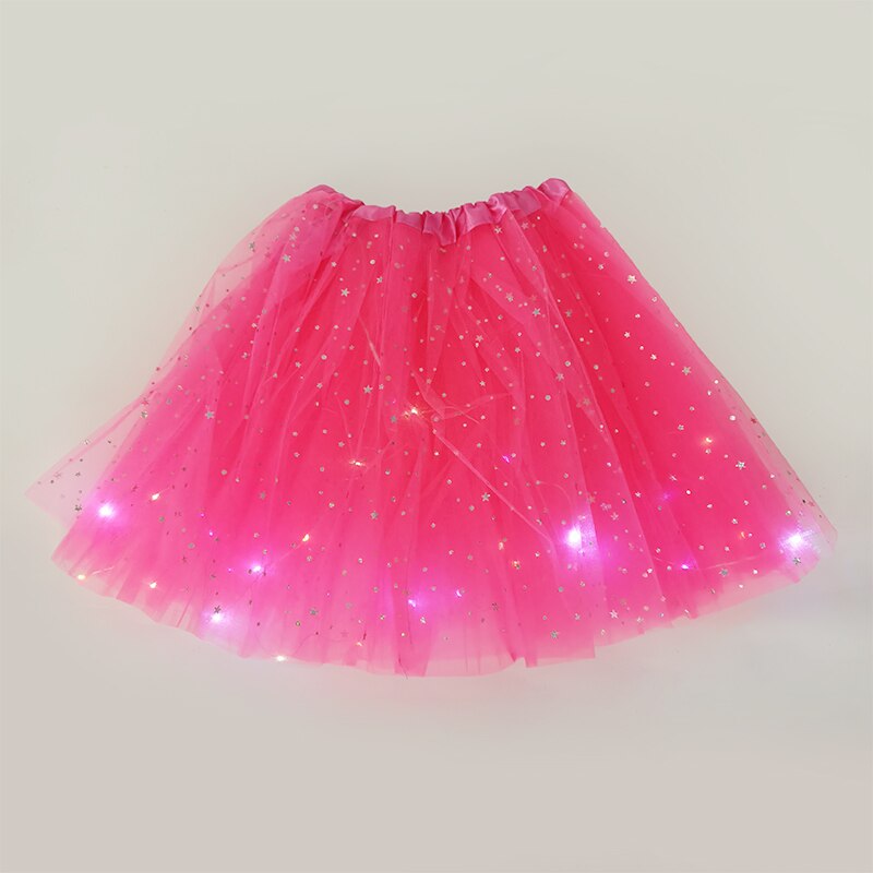LED świecące światło spódnica z tiulu dorosłych dzieci dziewczyny księżniczka Tutu spódnica dzieci tkaniny Party taniec minispódniczka kostium ubrania Cosplay: B18-28x40cm