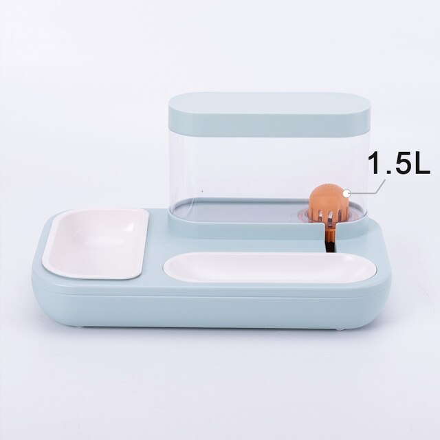 Automatic Pet Cat Bowl Dog for Cat Feeder Bowls Kitten Food Drinking Fountain 3L Capacity Dual-use Puppy Feeding Waterer Product: B blue