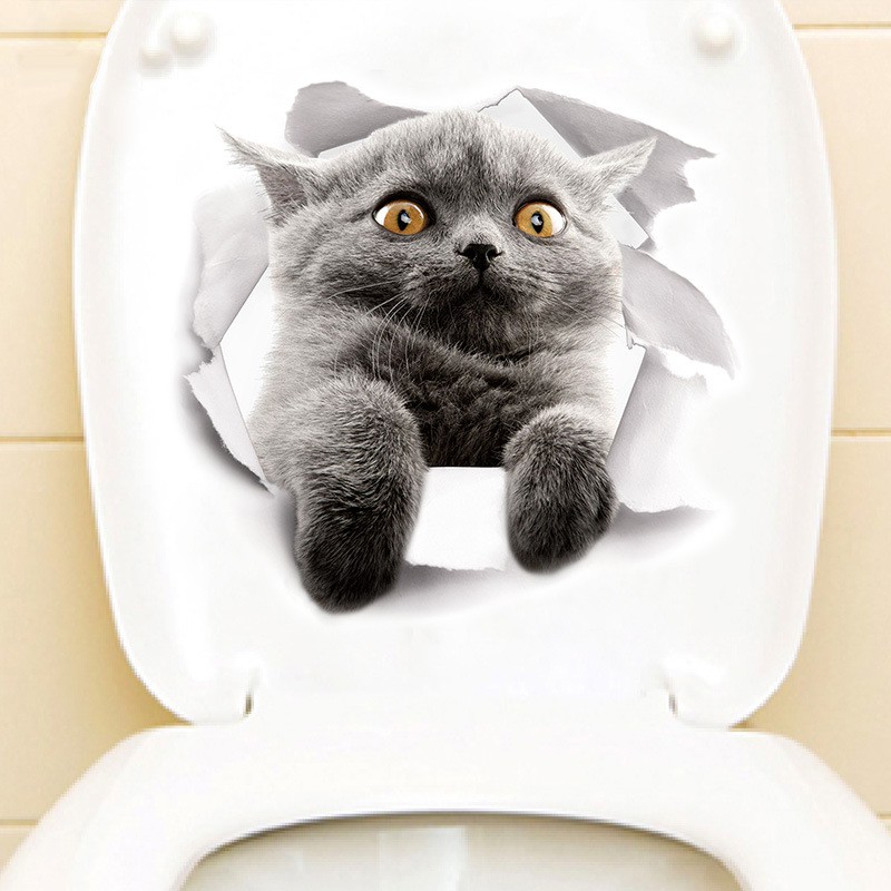 Leuke Katten Diy Wc Zelfklevende Sticker Home Decor Woonkamer Slaapkamer Muurstickers Koelkast Kabinet Venster Deco Muur arts