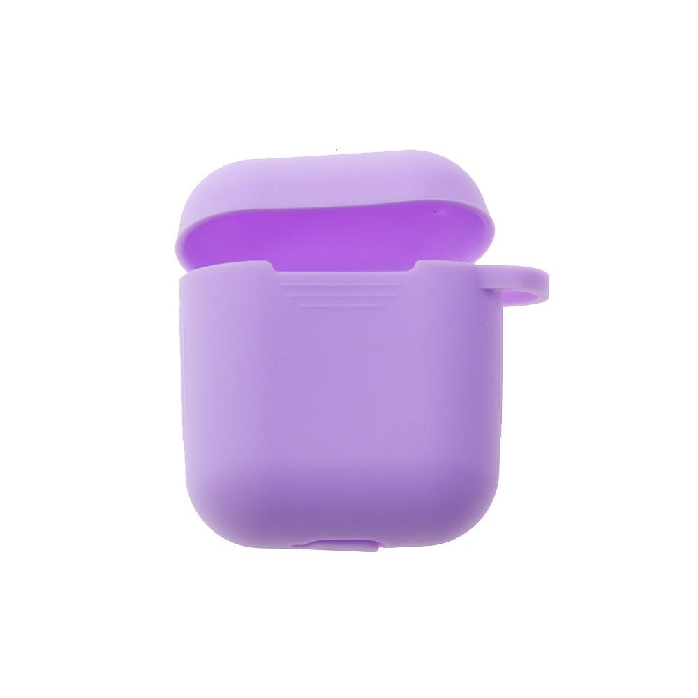 Voor Airpods 1/2 Zachte Siliconen Oortelefoon Cover Air Pods Case Earpods Accessoires Headset Beschermhoes Apple Air Pods Case: Light purple
