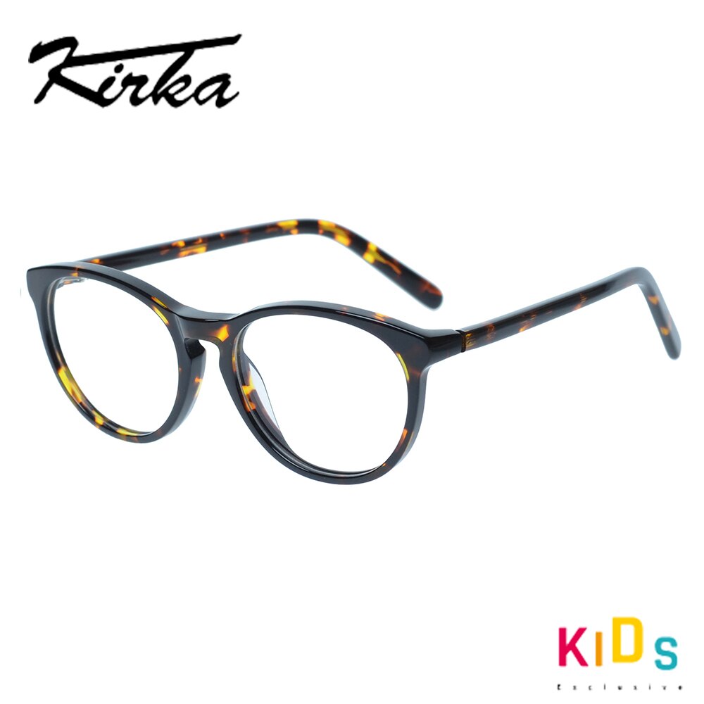 Kirka Transparent Glasses Kids Child Girl Round Glasses Frame Myopia Optic Spectacle Retro Frame Kids Computer Glasses Frame: K18073 C1