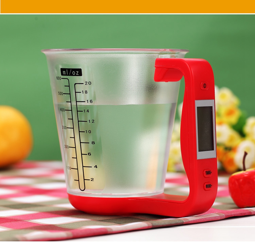 Digital Cup Scale Electronic Measuring Household Jug Scales with LCD Display Temp Measurement Measuring Cups Tools