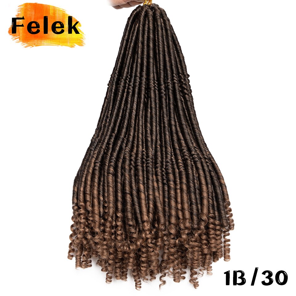 Faux Locs Crochet Braids Hair Synthetic Afro Dreadlocks Knotless Hook Dreads Ombre Braiding Hair Extensions For Women Curly Ends