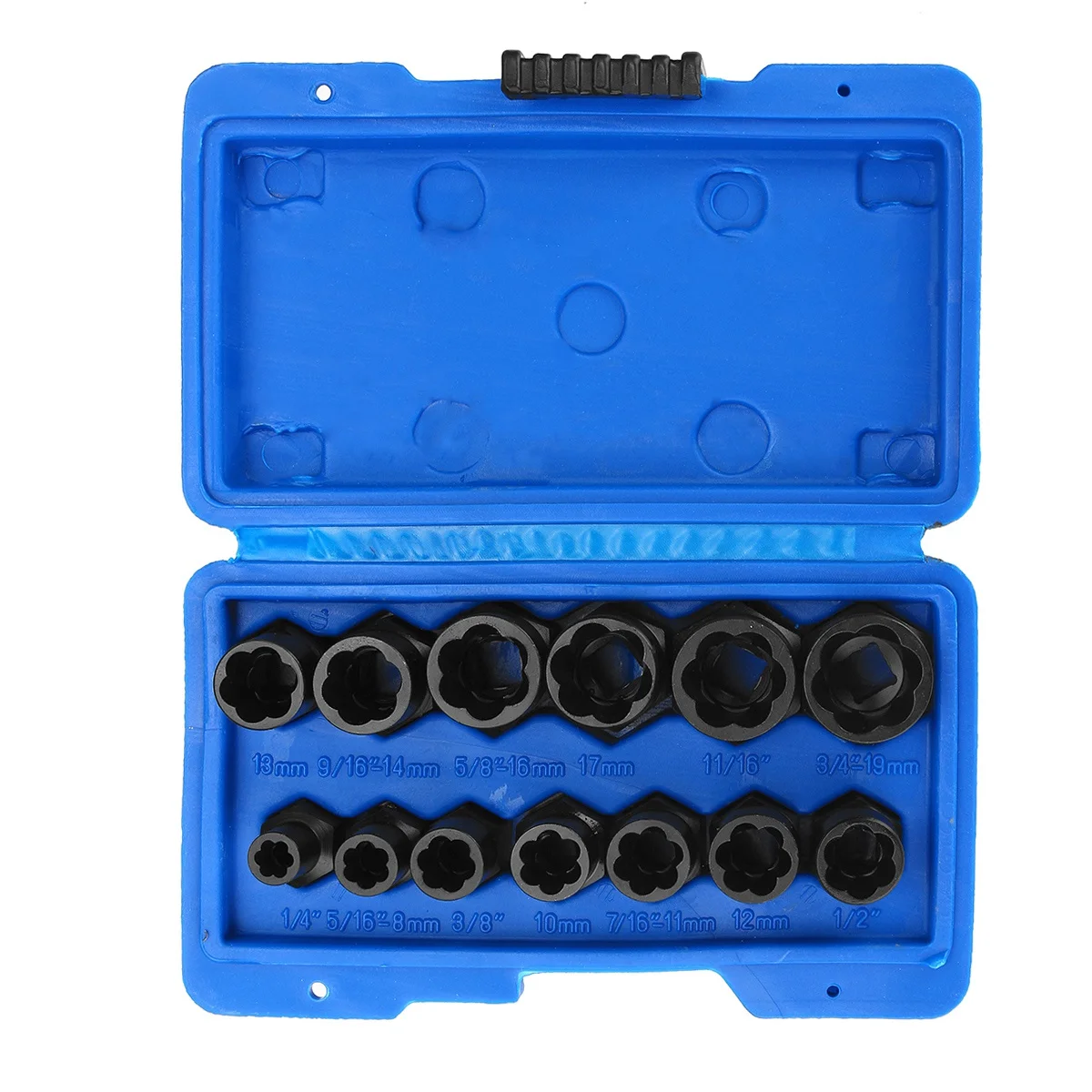 10/13Pcs Impact Damaged Bolt Nut Screw Remover Extractor Socket Tool Kit Removal Set Bolt Nut Screw Removal Socket Wrench: Dark purple