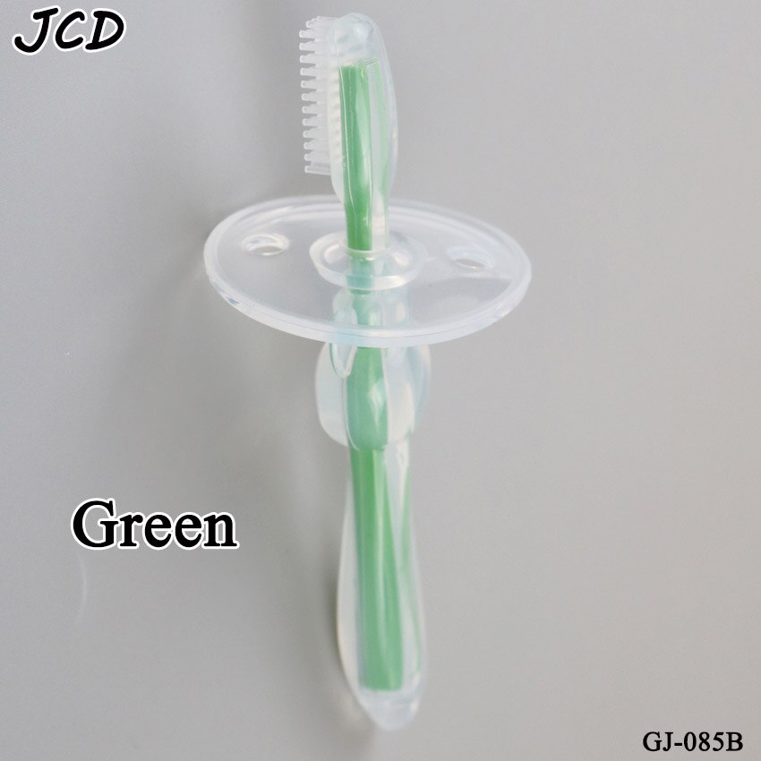 Jcd 1 st barn mjuk silikon träning tandborste baby barn tandvård munvård tandborste verktyg baby barn tandborste babyartiklar: Grön
