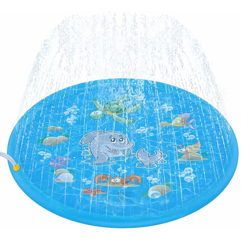 100cm/170cm Outdoor Lawn Beach Sea Animal Inflatable Water Spray Kids Sprinkler Pad Play Water Games Beach Mat Cushion Toys