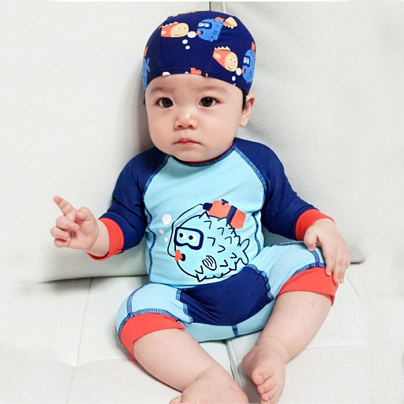 Sommer bade badetøy barn gutt jente svømmebar bade barn 2-9 år badedrakt lue+romper badetøy dress baby