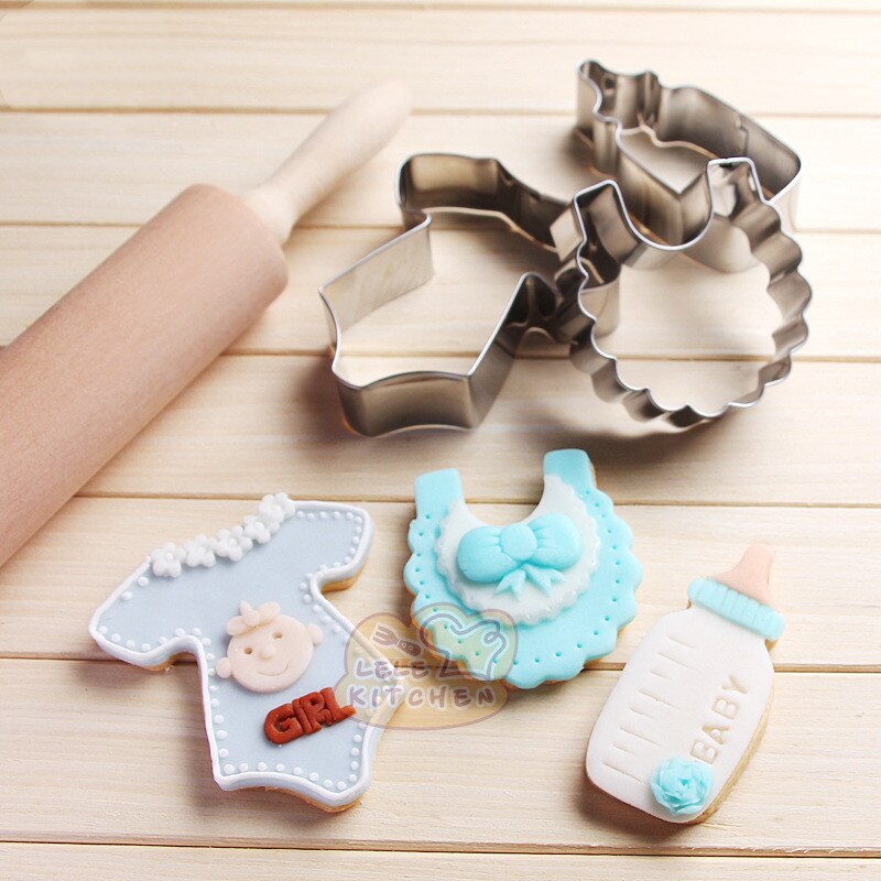 DIY Baby Shower Cookie coupe-chocolat moule biberon bébé bavoir Biscuit Fondant anniversaire biberon, gâteau pâtisserie outil de cuisine