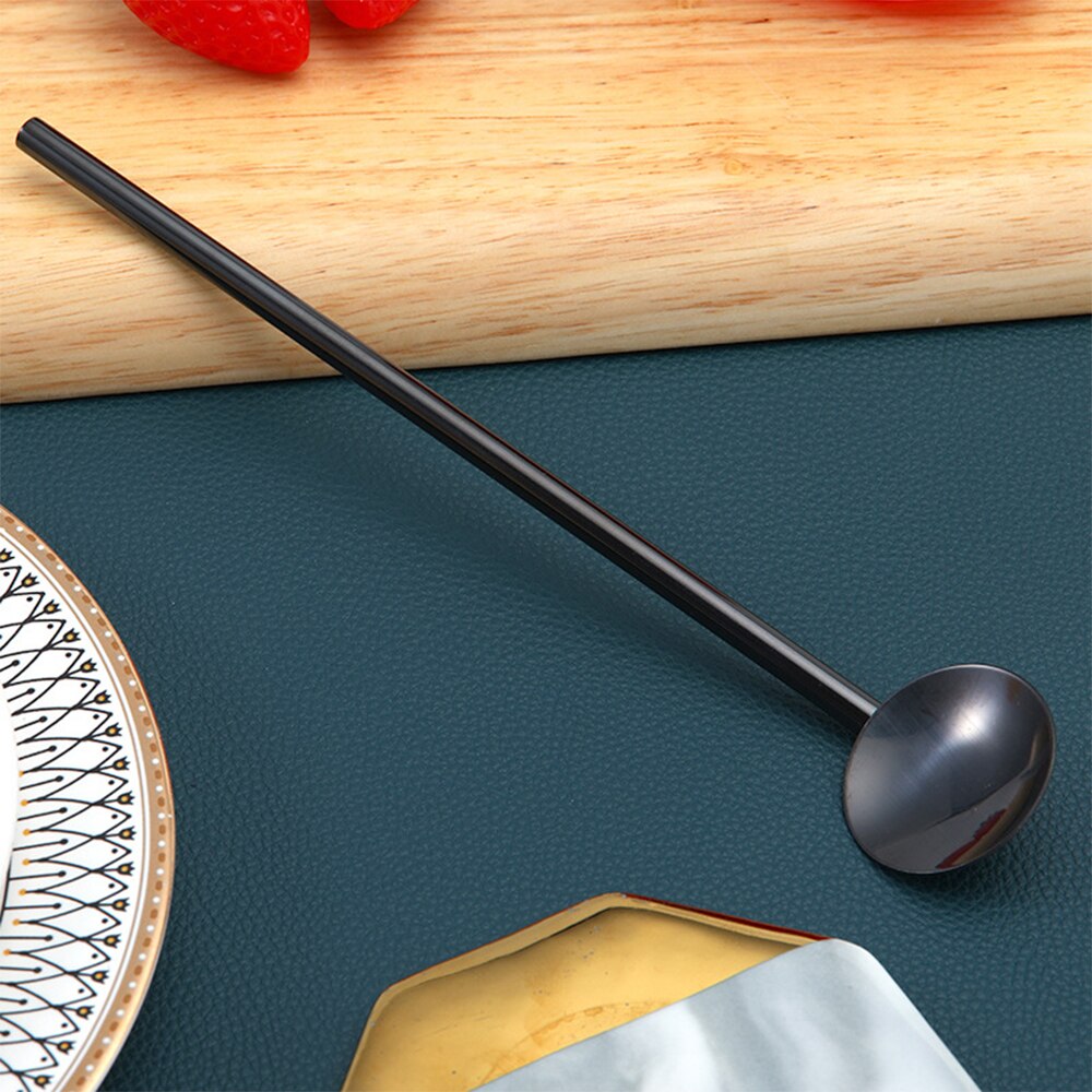 portable 304 stainless steel Straw+Spoon drinking straw milk tea cold drink coarse straw metal cup iron straw for bars/restauran: 1701-B-1