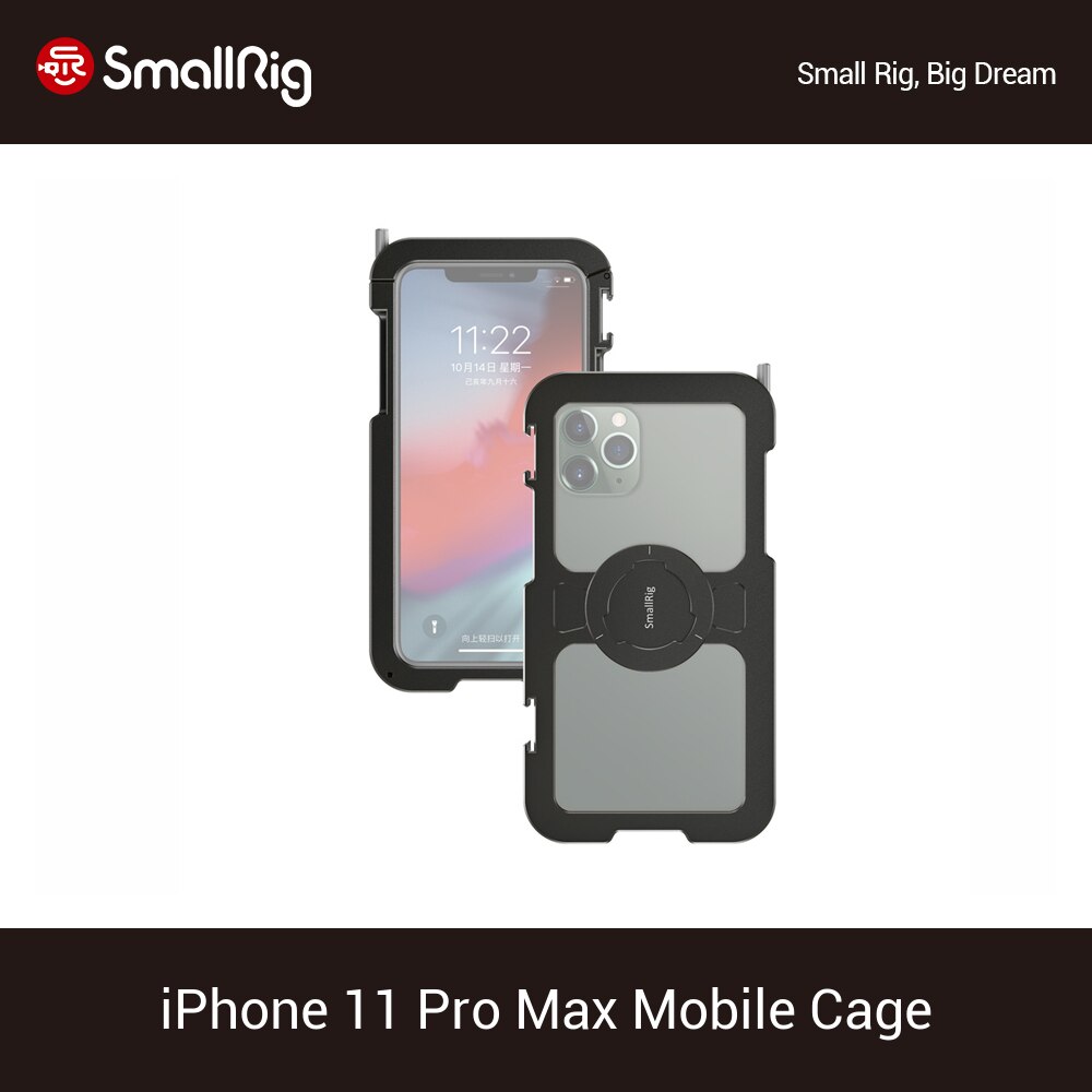 Jaula móvil de bolsillo SmallRig para iPhone 11 Pro Max, jaula protectora de montaje en Zapata fría, Kit de disparo Vlog-2512