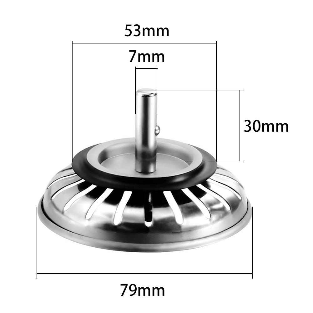 2pcs Stainless Steel Sink Strainer Plug Kitchen Sink Waste Strainer Plug Plug for Kitchen/Bathroom for UK Sinks (79-81-84mm)
