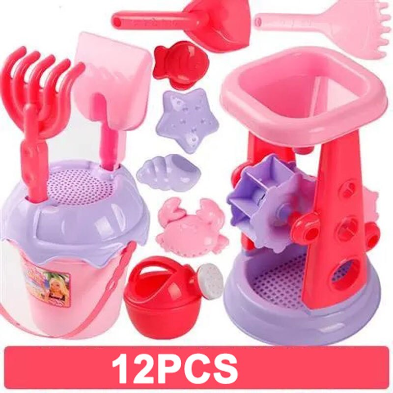 Kids Beach Playing Toys Shovel Barrel and Sands Molds Baby Summer Beach Hourglass Digging Sand Toy Set Beach Sand Dune Tool Toys