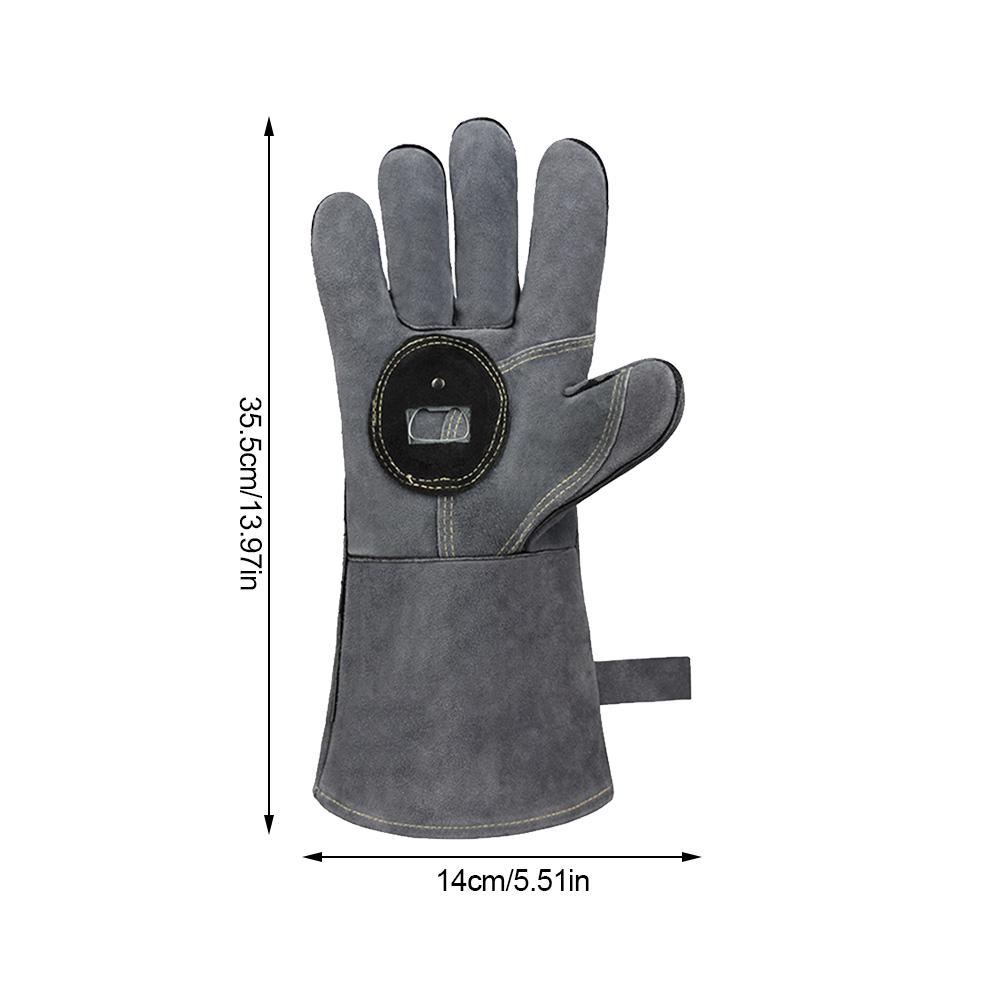 Gants de four pour Barbecue, en cuir forgé, pour soudage, résistant à la chaleur, avec ouvre-bouteille, pour cuisson au Barbecue