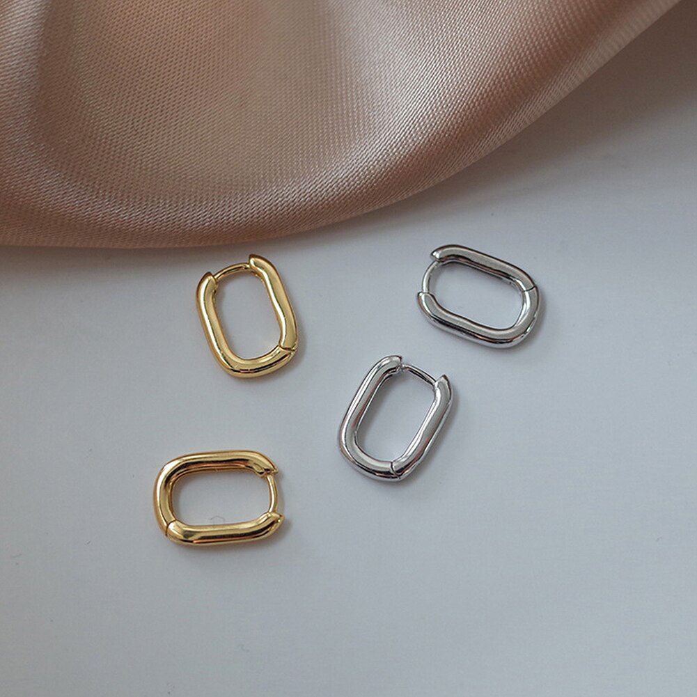 Vintage gull liten firkantet bøyle øredobber for kvinner geometriske håndlagde øredobber brud jente fest bryllup smykker