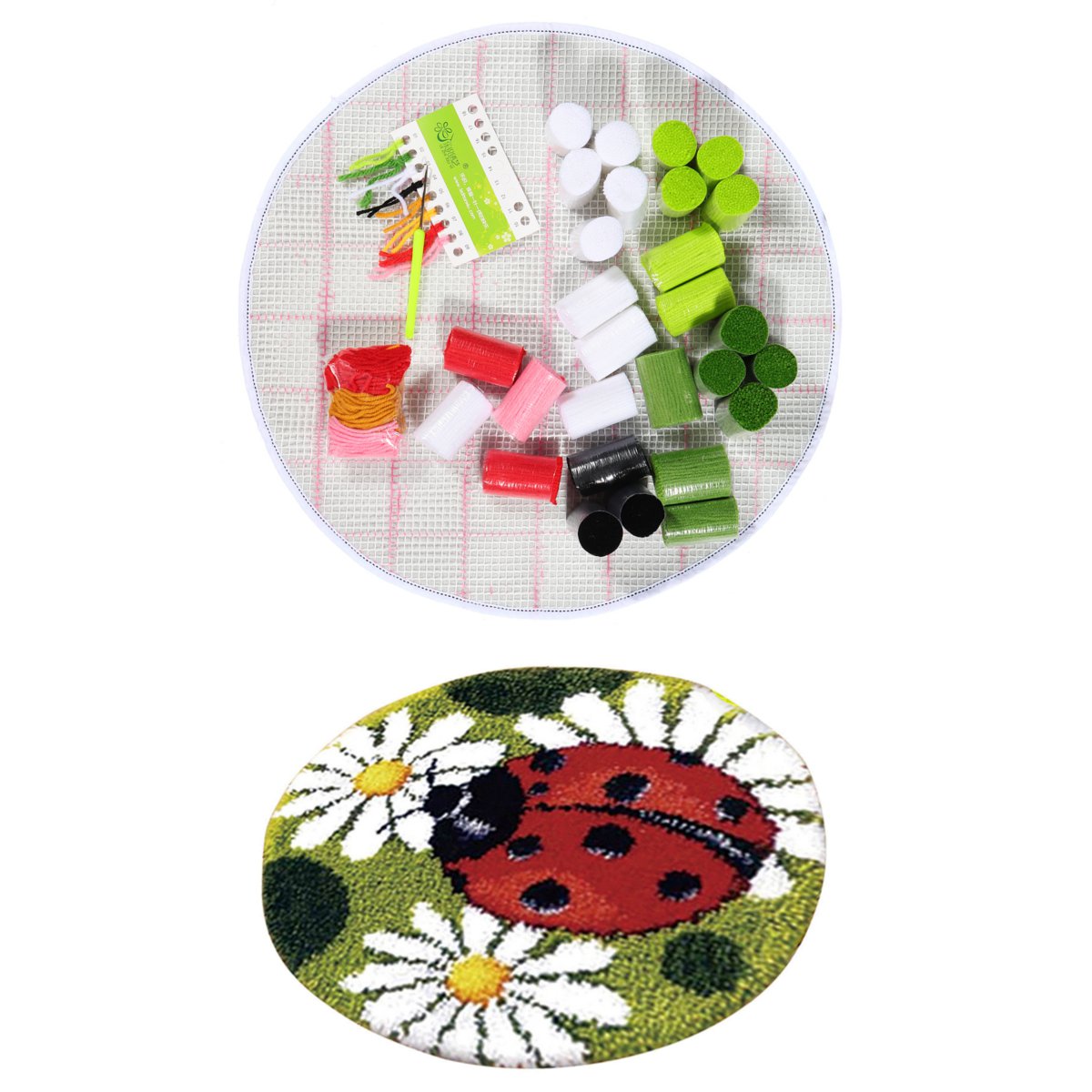 Santa Claus Dog Needlework Latch Hook Rug Kit Unfinished Crocheting Rug Embroidery Carpet Handmade Floor Mat Carpets Living Room: Light green