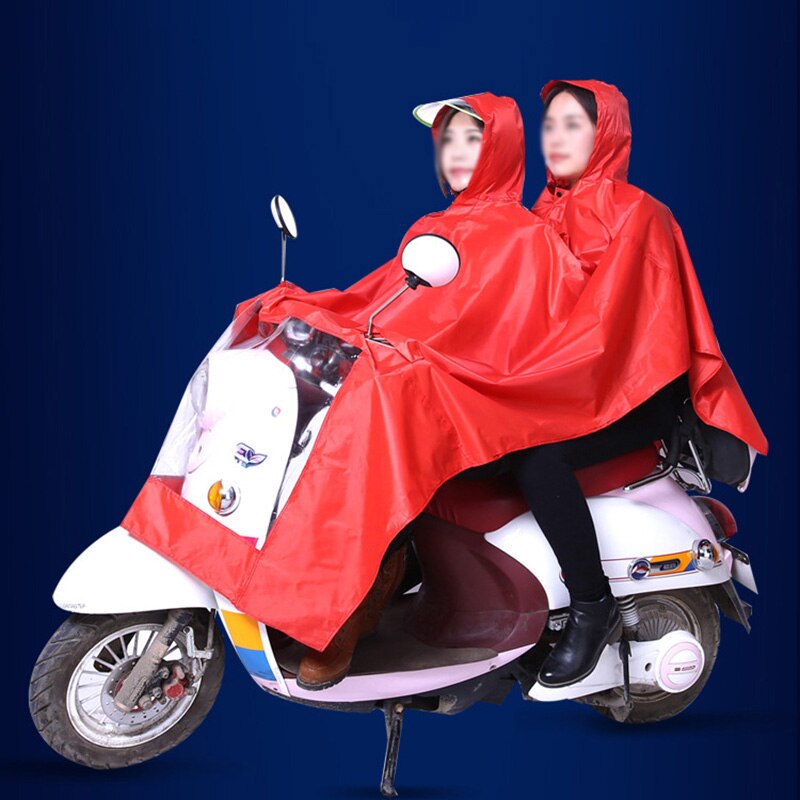 dubbele regenjas Impermeable Motorfiets Fiets Regen Poncho Dubbele Cap Grotten Kap Regenkleding Dubbele regenjas