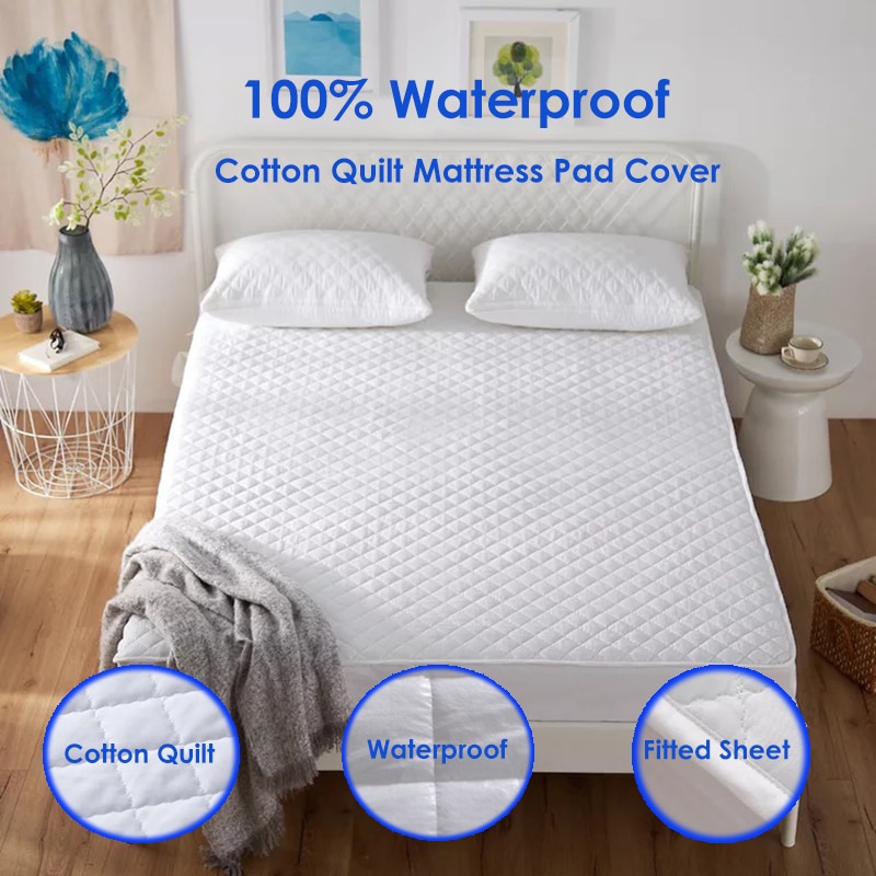 IRoyal Alle Size Katoen Matras Cover Hypoallergeen Microfiber Vullen Matrashoes Voorzien Waterdichte Matress Protector