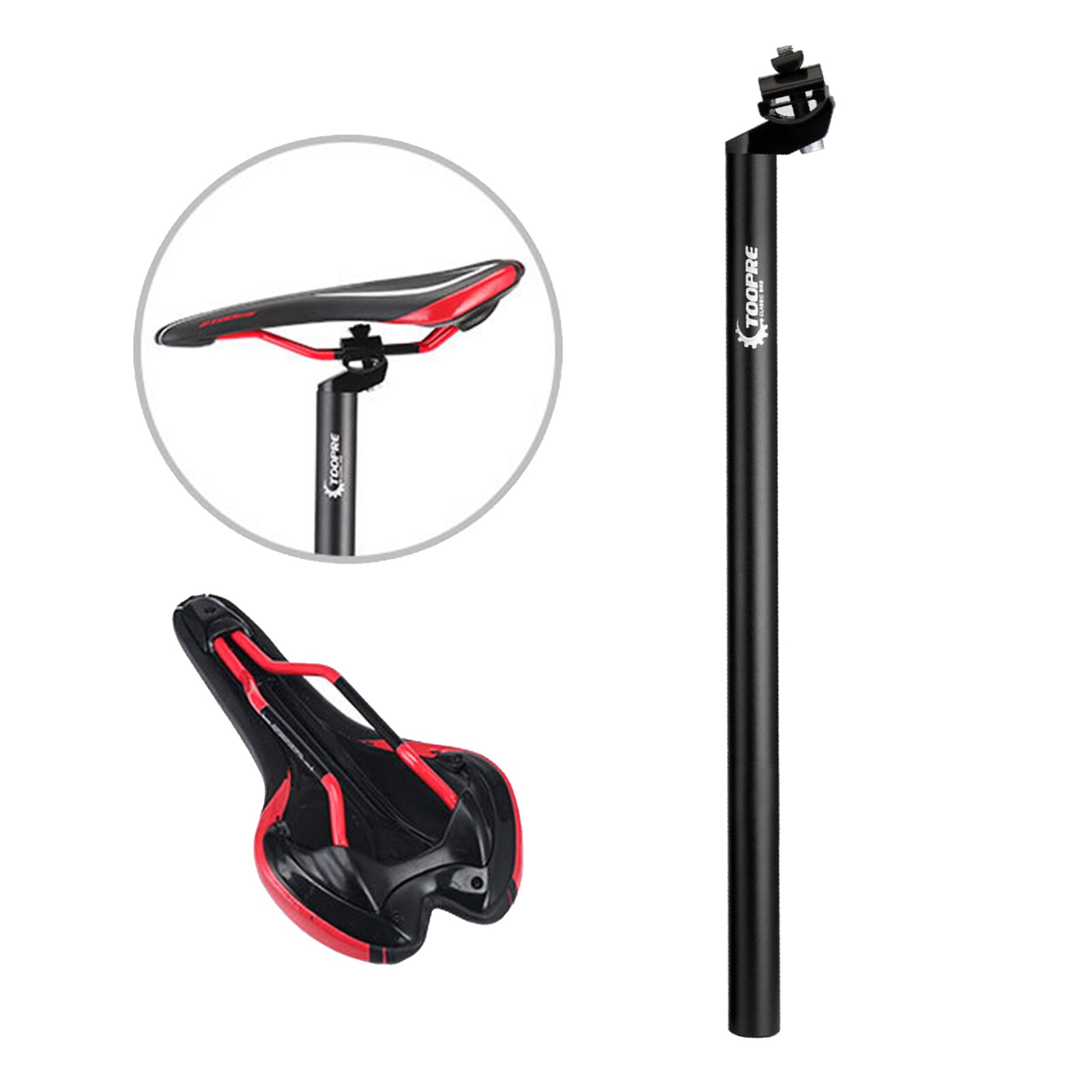 Rigid Bike Seatpost Aluminum Alloy Micro Adjust Bicycle Seat Post Rod Parts: Blue