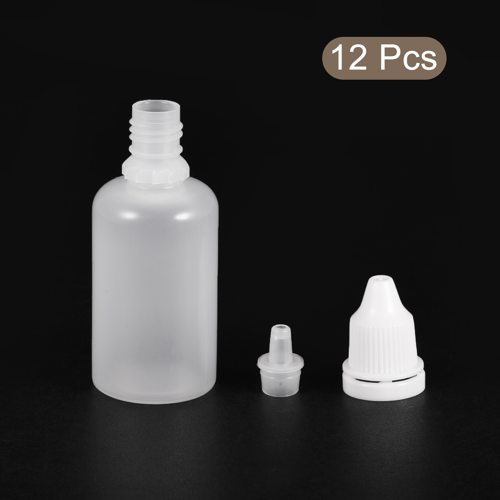Uxcell – bouteilles compte-gouttes vides en plastique, conteneurs compressibles, bouchon blanc de 30ml pour la réparation, le nettoyage, l'artisanat, les liquides, 12 pièces