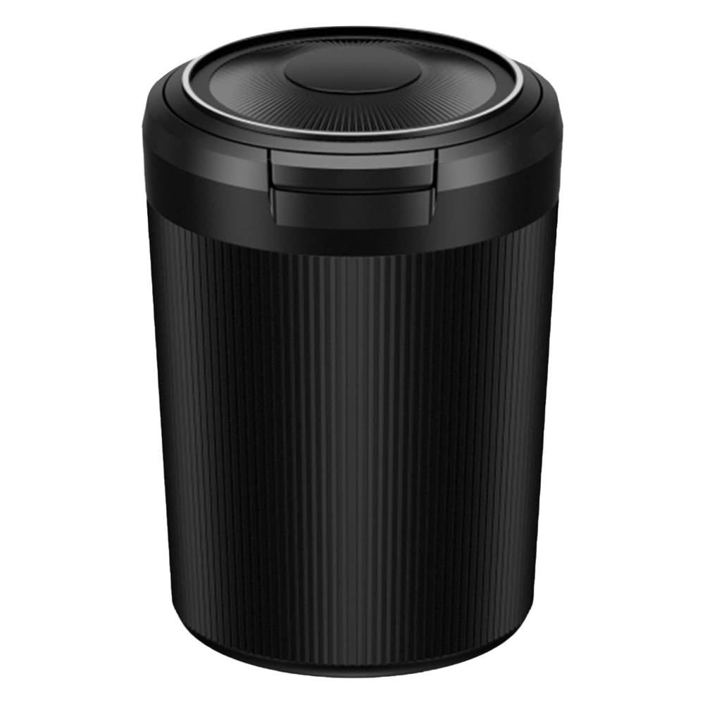 Car Ashtray with Lid Portable Ash Tray Multi-Function Mini Car Trash Can Stainless Steel Ashtray for Car Travel Agency: black