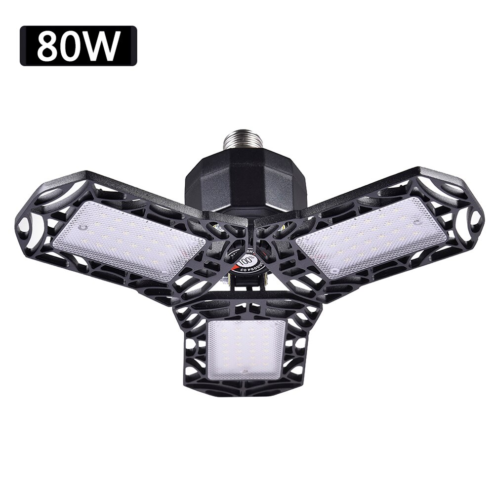 80w 72 led autotallin valaisin 360 astetta muotoutuva kattovalaisin varastotyöpajaan kokoontaittuva kolmilehtinen muodonmuutoslamppu  ac85-265v