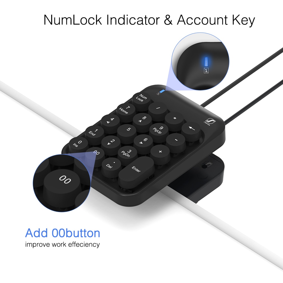 SeenDa Wired USB Numeric Keypad 19 Keys Mini Number Pad Digital Keyboard for Mac Pro MacBook Air Laptop PC Notebook Desktop