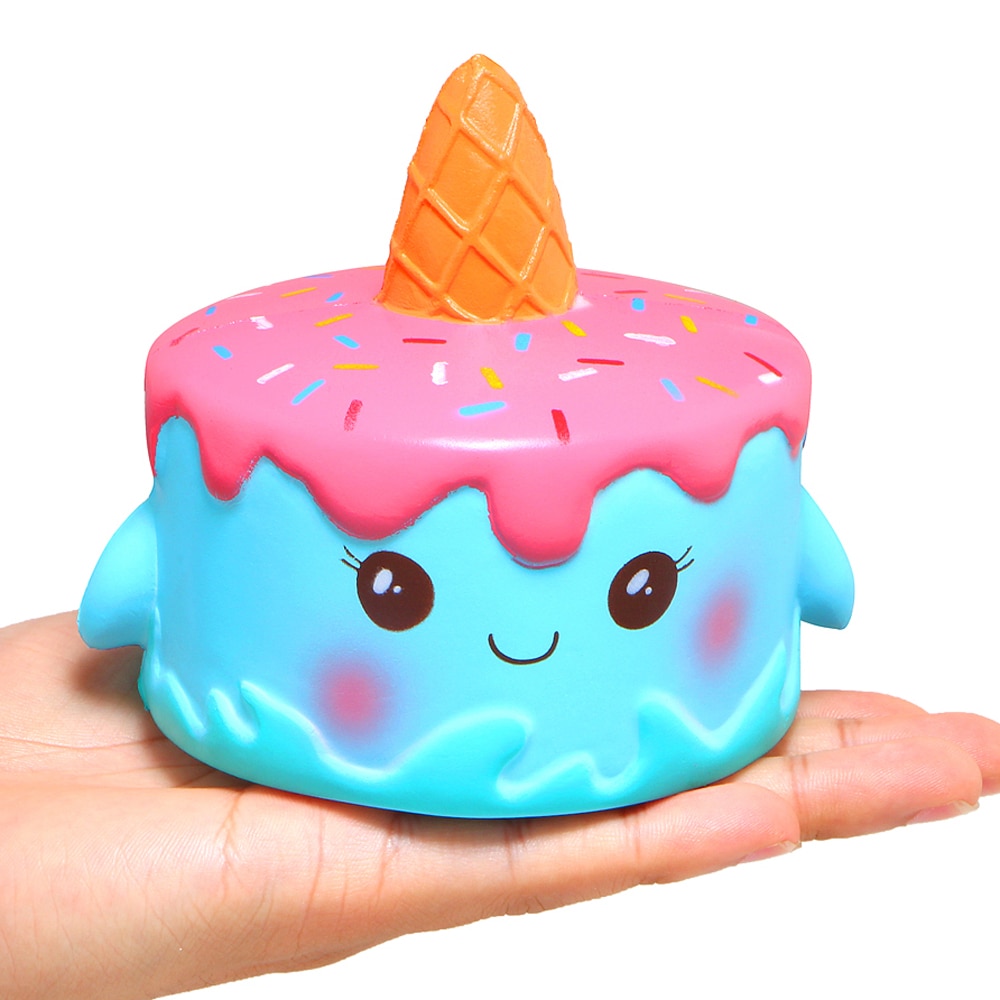 Jumbo Blauw Eenhoorn Cake Squishy Simulatie Zoete Geurende Zachte Squeeze Speelgoed Decompressie Trage Stijgende Fun Speelgoed Voor Kinderen