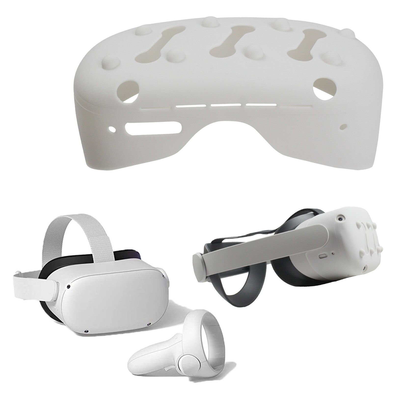 Vr Helm Beschermende Front Cover Voor Oculus Quest 2 Vr Siliconen Anti-Throw Bescherming Case Headset Accessoires